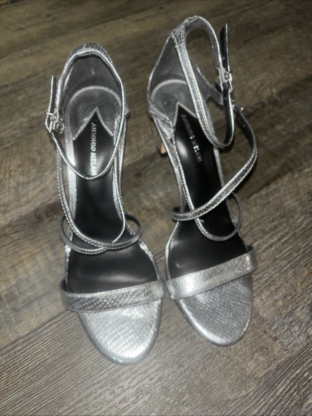Antonio Milano Women’s Silver Strappy Heels